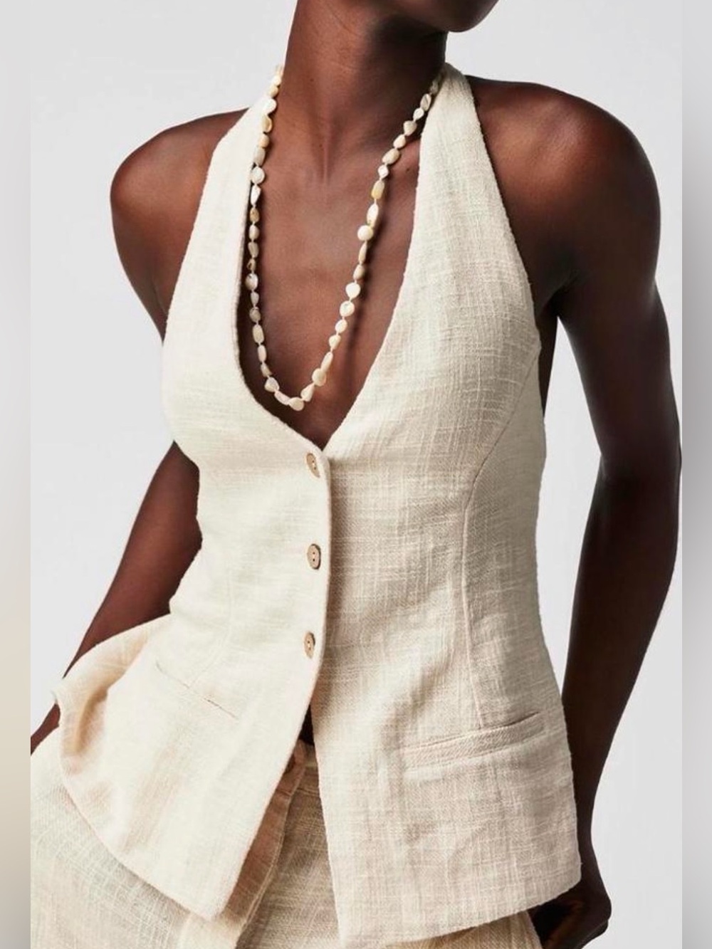 NWT Free People Take me to Paris Cream Cotton Wide-Leg Pants & Vest Set size M